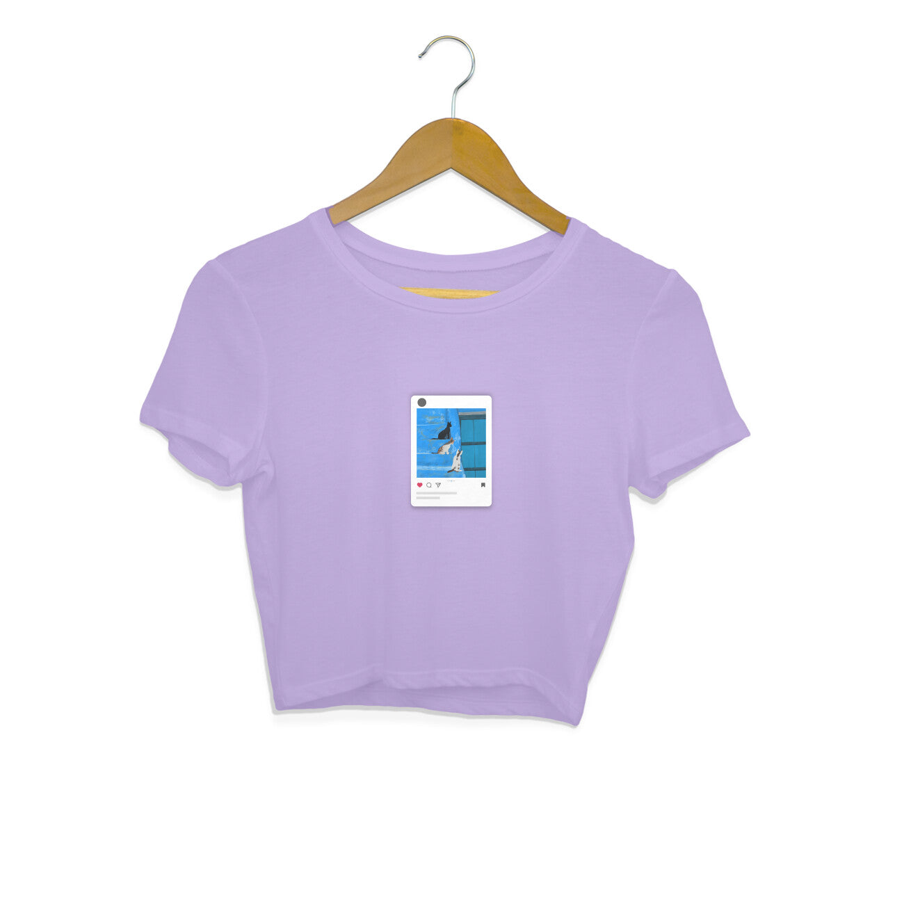 Cute cat Instagram post- Women's crop top