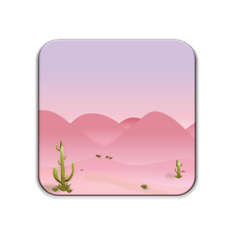 Pink cactus - Costers