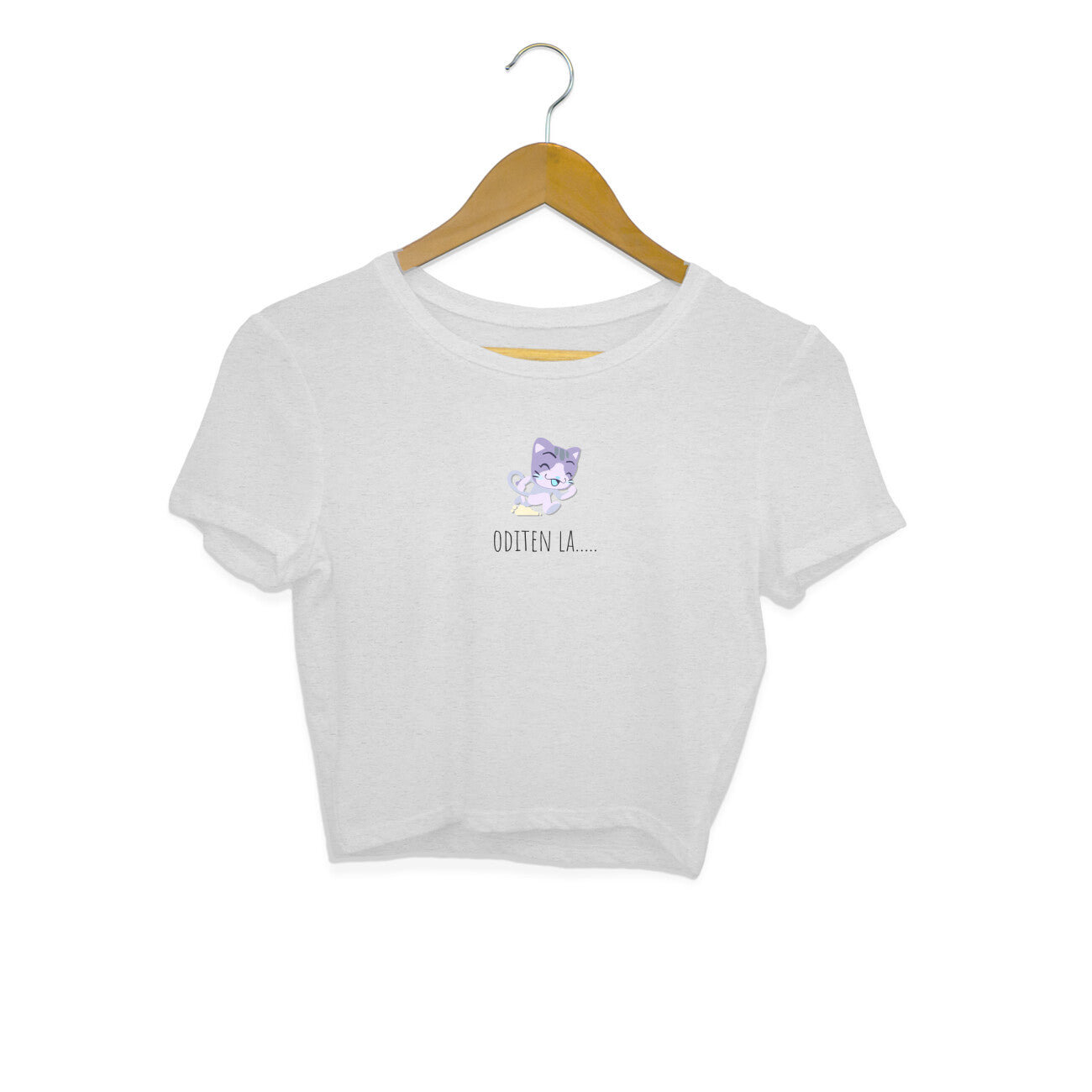 Cute cat running - Women's crop tops