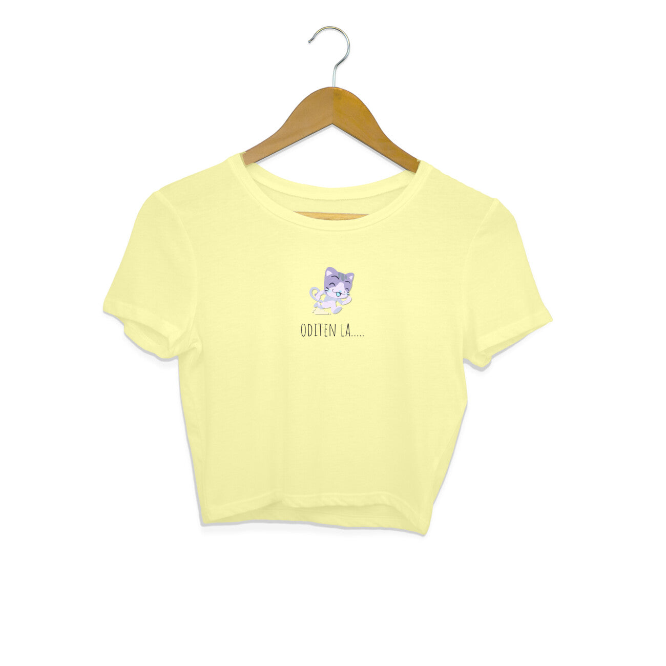 Cute cat running - Women's crop tops